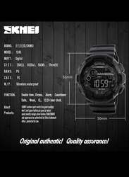 SKMEI Digital Watch for Men with Silicone Band, Water Resistant, 1243, Black-Grey