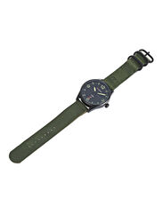 Curren Analog Watch for Men with Leather Band, Water Resistant, 8265, Green-Black