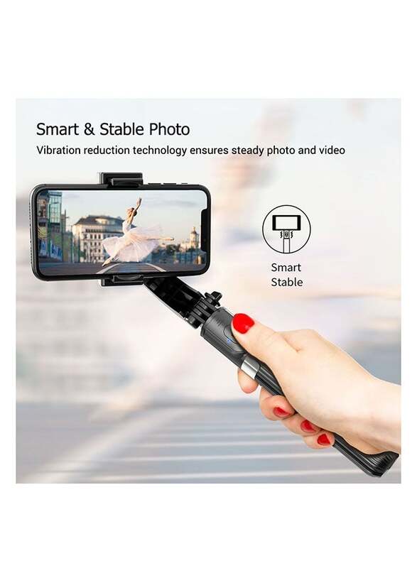 Gimbal Stabilizer Selfie Stick Tripod, Black