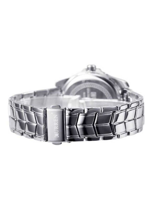Curren Analog Watch for Men with Stainless Steel Band, 8025, Silver
