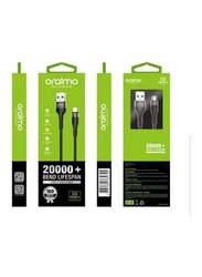 Oraimo Braid 2 Type-C Fast Charging Data Cable, USB Type A To Micro USB for Smartphones/Tablets, Black