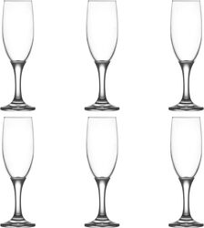 Champagne Flute Glasses, Set of 6, 8 oz Crystal Square and 210 ml Madison Flutes Glass for Sparkling Wine-Transparent