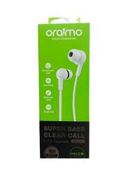 Oraimo Super Bass 3.5mm Jack In-Ear Headphones with Mic, White