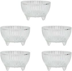 Glass Salad Bowls, 5 Pcs, 245 ml, Large Capacity, Microwave & Dishwasher Safe-Transparent