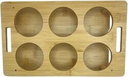 Bamboo Serving Trays, 6 Holes,19Cm X 27Cm X 6Cm, Light Brown