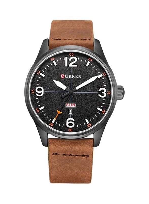 

Curren Analog Watch for Men with Alloy Band, Water Resistant, WT-CU-8265-W2, Brown-Black