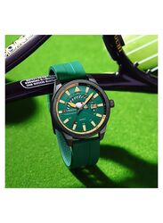 Curren Analog Watch for Men with Silicone Band, 8421, Green