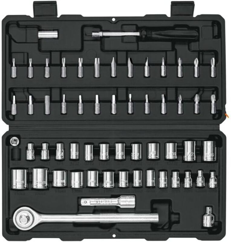 

Generic 60 In 1 Pcs Tool Kit & Hand Tool Kit Wrench Set Multi Purpose Combination Tool Case Precision Socket Set,Screwdriver and Socket Set,Bike Tool