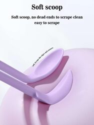 Silicon Makeup Spatulas, 3 Pcs, Facial Mask Applicator Sticks, Makeup Face Mud Mask Mixing Spoons, Cream Wipe Scrapers-Purple