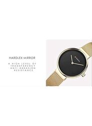 Curren Analog Watch for Women with Alloy Band, 9016, Gold-Black