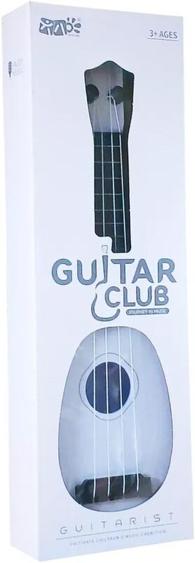 Electronic Musical Toy, Handheld Guitar for Children ABS Material Battery Powered Guitar for Kids-White