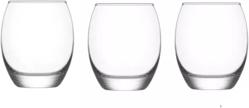 Empire Tumbler Glasses, Glass Party Cocktail Drinking Set, 405ml-Transparent