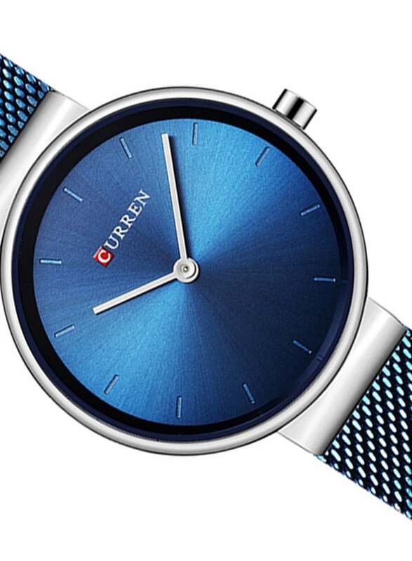 Curren Analog Watch for Women with Alloy Band, Water Resistant, 9016, Blue