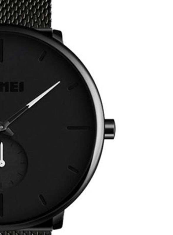 SKMEI Analog Watch for Men with Metal Band, Water Resistant, 9185, Black