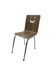 Jilphar Furniture Smiley Face Solid Back Dining Chair, Dark Brown