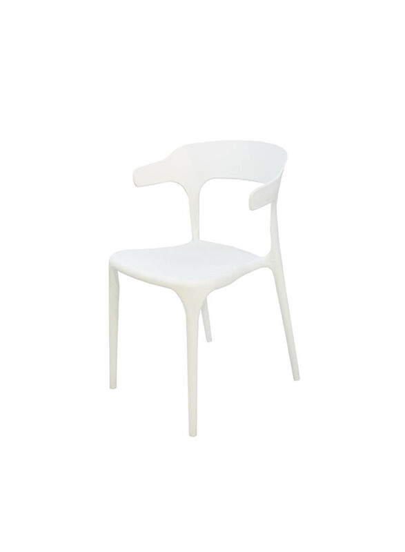 Jilphar Fancy Curved Backrest Dining Chair, White