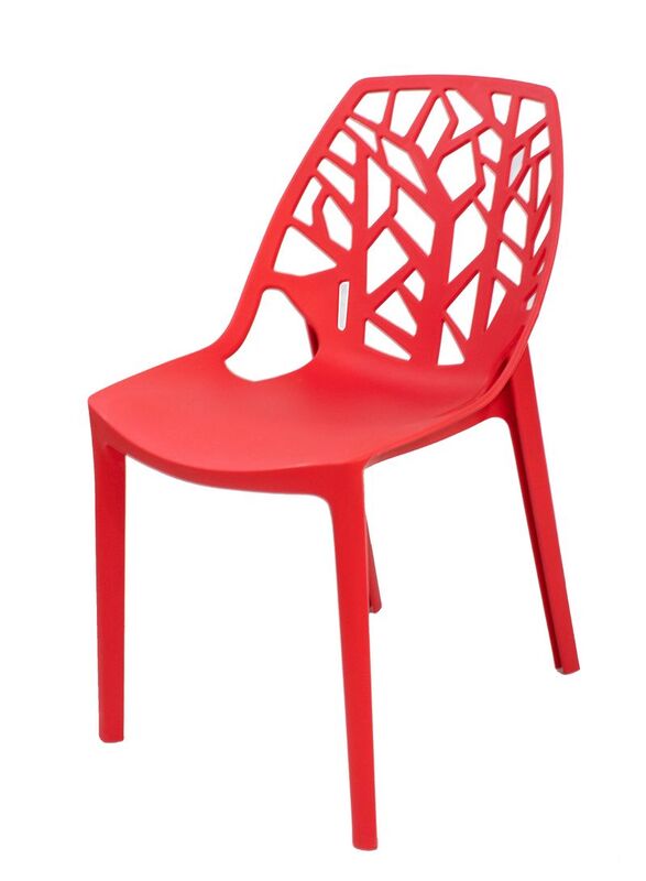 Jilphar Furniture Stackable Plastic Chair, Red