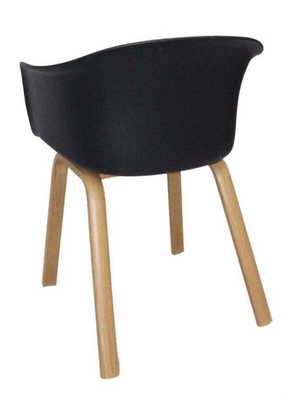 Jilphar Furniture Fiber Plastic Chair with Metal Legs, Black