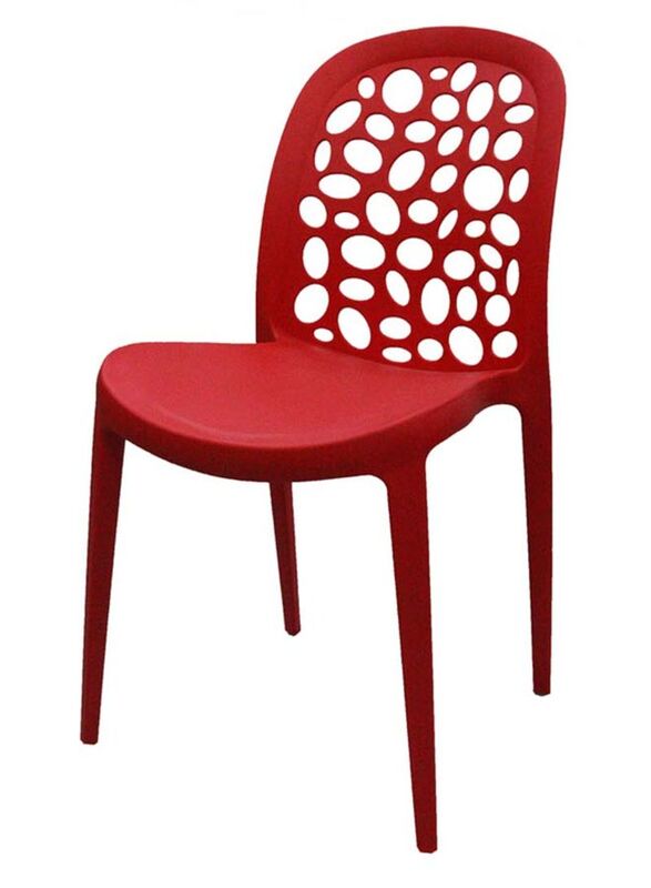 Jilphar Furniture Modern Light Weight Fiber Plastic Armless Chair, Red