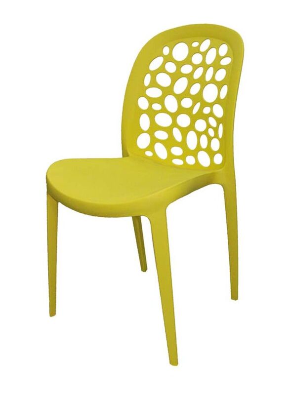 Jilphar Furniture Modern Light Weight Fiber Plastic Armless Chair, JP1256D, Yellow