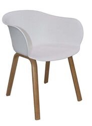 Jilphar Furniture Fiber Plastic Chair with Metal Legs, Off White