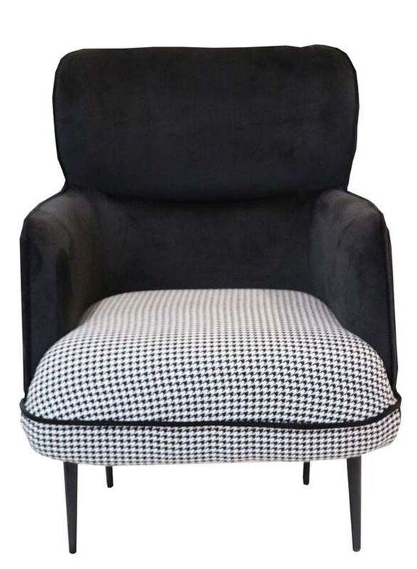 Jilphar Furniture Luxury Armchair with Metal Legs, Black