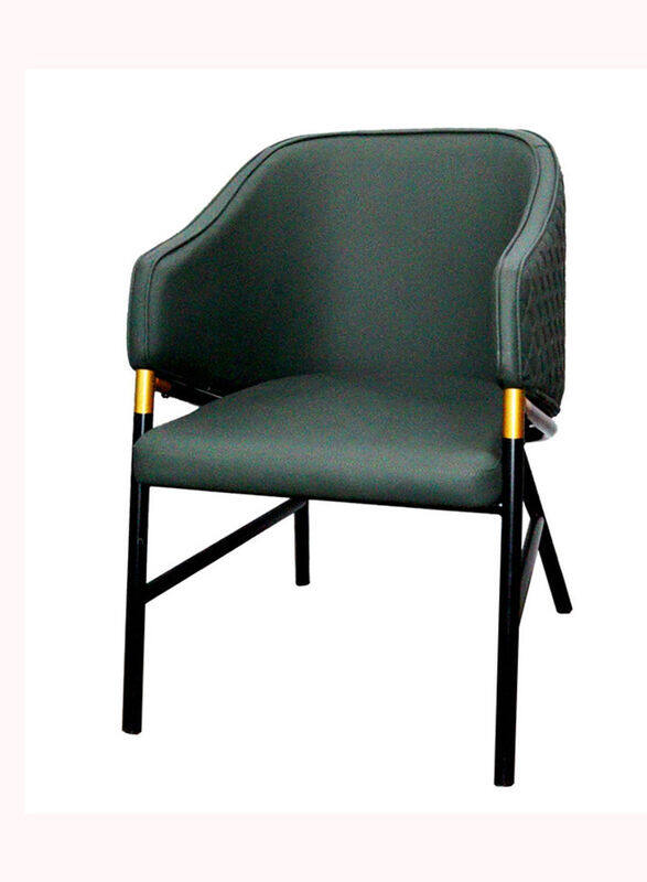 

Jilphar Furniture Luxury Leather Arm Dining Chair with Metal Legs, Black