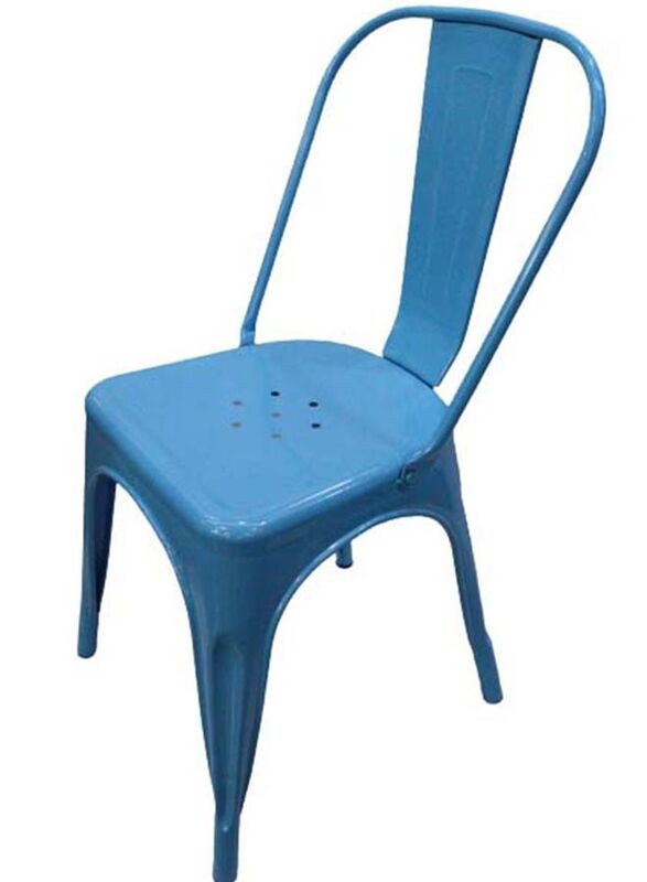 Jilphar Furniture Modern Light Weight Metal Bar Stool, Blue