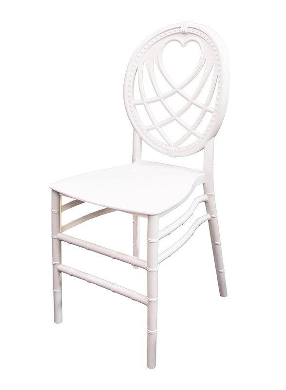 

Jilphar Furniture Polypropylene Heart Back Dining Chair, JP1394, White