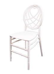 Jilphar Furniture Polypropylene Heart Back Dining Chair, JP1394, White