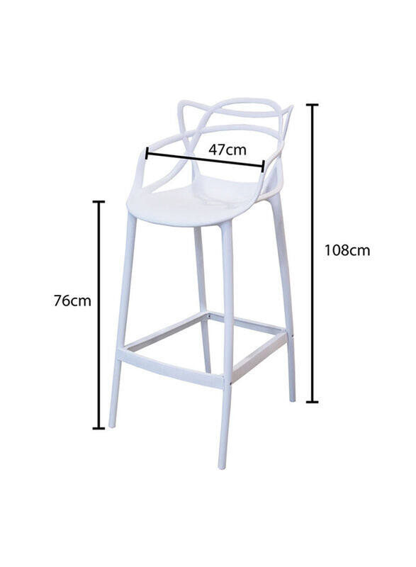 

Jilphar Furniture Molded High Bar Dining Chair, White