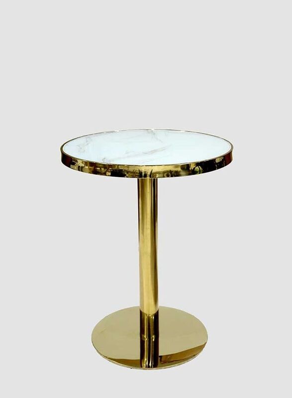 Jilphar Furniture Coffee Table, Gold/White