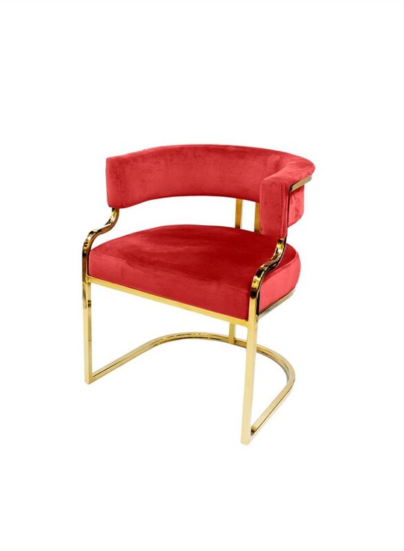 Jilphar Furniture Halfmoon Sofa Premium, Red Velvet