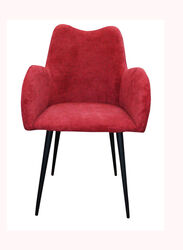 Jilphar Furniture Modern Polyester Fabric Dining Chair with Coated Steel Leg, Red