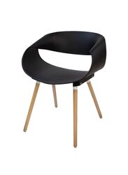 Jilphar Furniture Curvy Modern Dining Premium Chair with Wood Leg, Black