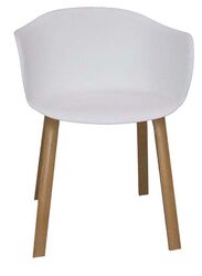 Jilphar Furniture Fiber Plastic Chair with Metal Legs, Off White