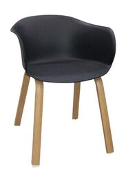 Jilphar Furniture Fiber Plastic Chair with Metal Legs, Black