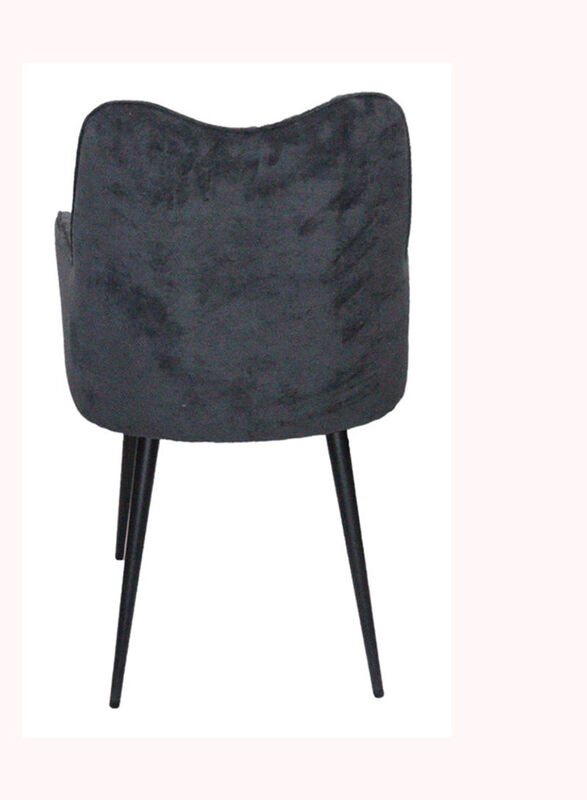 Jilphar Furniture Modern Polyester Fabric Dining Chair With Coated Steel Leg, Black