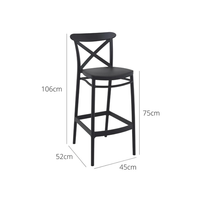 Jilphar Furniture Cross Back High Bar Chair JP1400A