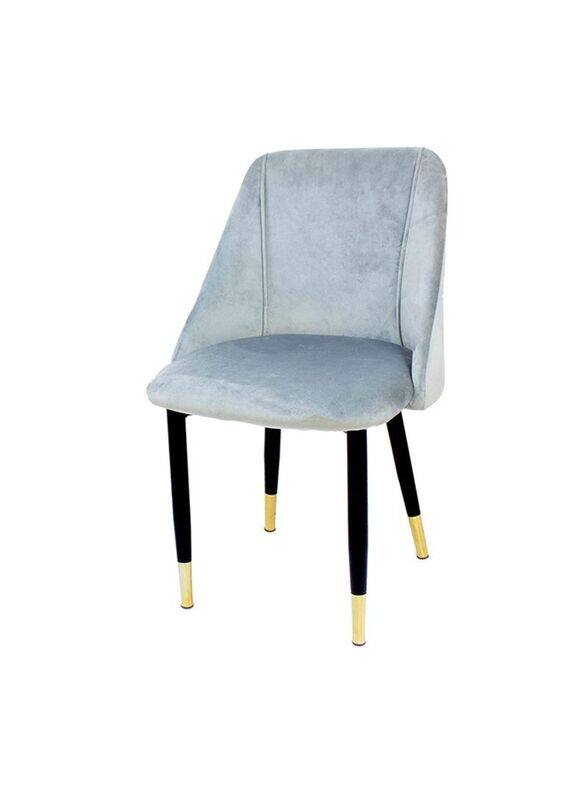 

Jilphar Furniture Steel Legs with Velvet Chair, Grey