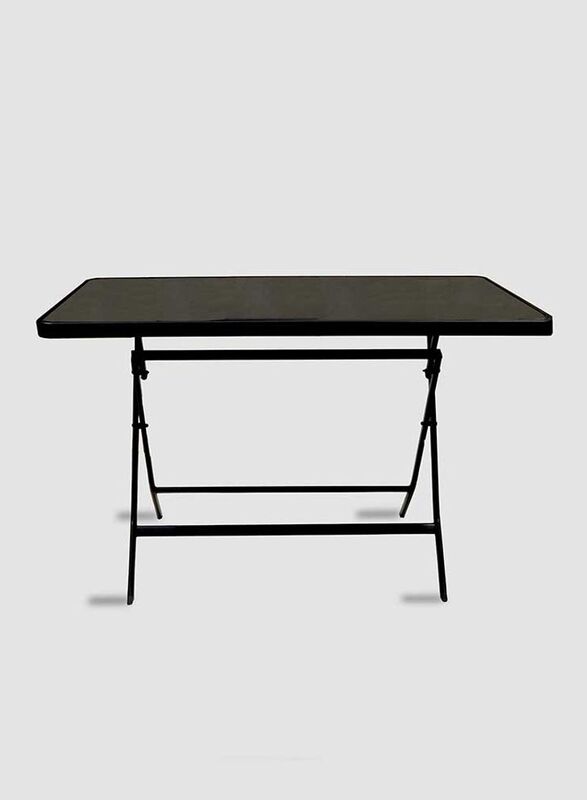 Jilphar Furniture Cafe Restaurant Dining with Tempered Glass Folding Table, Black