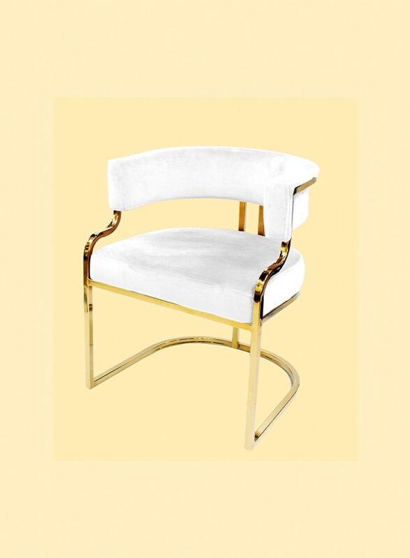 Jilphar Furniture Premium Velvet Half-moon Sofa, White