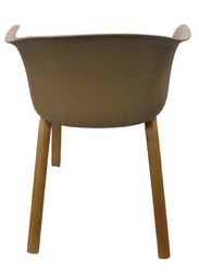 Jilphar Furniture Fiber Plastic Chair with Metal Legs, Beige