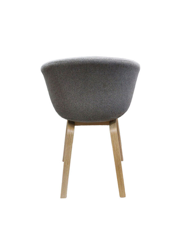 Jilphar Furniture Fabric Dining Chair with Wooden Legs, Grey