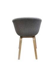 Jilphar Furniture Fabric Dining Chair with Wooden Legs, Grey
