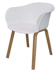 Jilphar Furniture Fiber Plastic Chair with Metal Legs, Off White