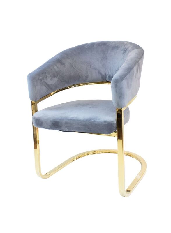 Jilphar Furniture Velvet Halfmoon Armchair Sofa, Blue