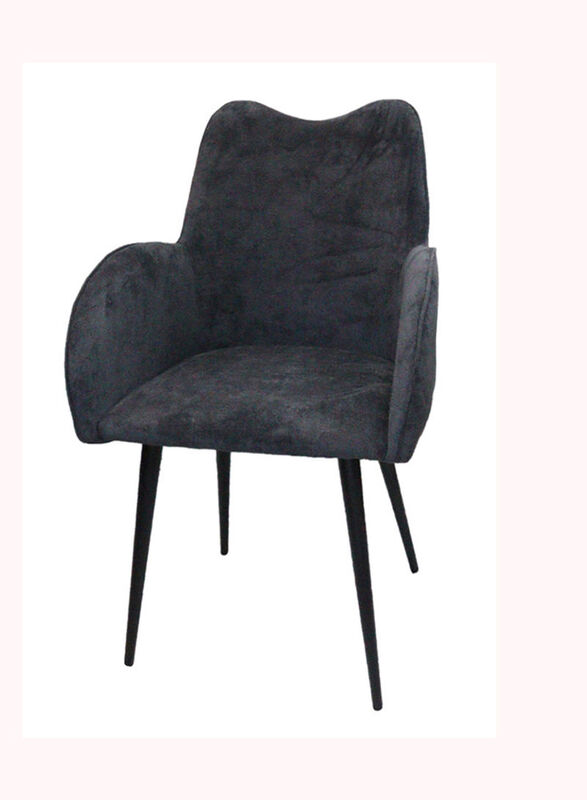 Jilphar Furniture Modern Polyester Fabric Dining Chair With Coated Steel Leg, Black