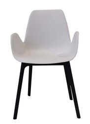 Jilphar Furniture Classical Solid Fiber Plastic Chair with Metal Legs, White