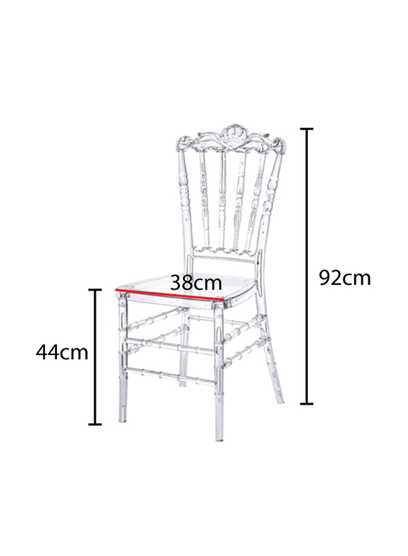 Jilphar Furniture Acrylic Stackable Chair, JP1385, Transparent